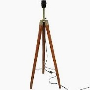 Beautiful Conner Wooden Tripod Floor Lamp Stand Without Shade and Bulb Brown Colour