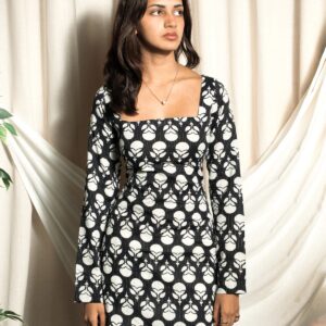 Janvi Full Sleeve Kurti Size 2XL Black And White Color