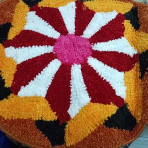 Yug Home Decor Vibrant Cotton Rangoli Doormat Welcome Home in Multicolour