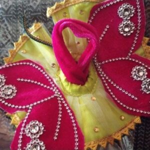 Laddu Gopal Butterfly Dress Pink With Green Size 5