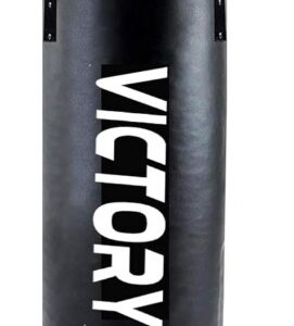 Victory Heavy Synthetic Leather Boxing Punching Bag Black With Chain 4 Feet