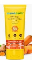 Mamaearth Ultra Light Indian Sunscreen With Carrot Seed Turmeric 80G