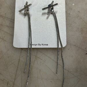 Fashionable Crossed Letter Rhinestone Tassel Design Double Wear Ear Line Daily Wear