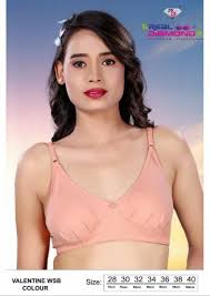 Women Peach Color Non Padded Bra Size 28