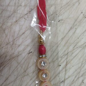 Red And Golden Color Stone Design Rakhi