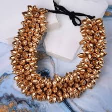 Golden Beads Hair Gajra For Women
