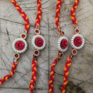 Flower Rakhi Multicolour Pack Of 4
