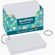 Accu Printed index unruled flash card size 3x5 inch