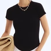 HM Black Colour T Shirt For Women Size S