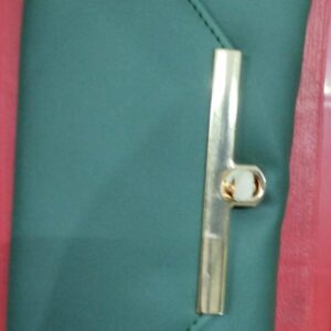 Womens Green twist lock flap fold Hand purse clutch