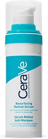 CeraVe Resurfacing Retinol Serum For BlemishProne Skin Reduces Post Acne Marks Pores Formulated with Licorice Root Extract Niacinamide NonComedogenic 30ml