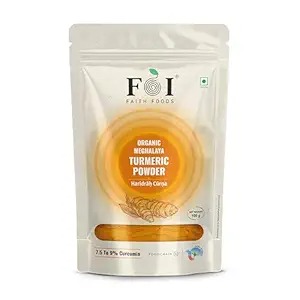 FAITHFOODS Meghalaya Turmeric Powder 100g High In Curcumin I NPOP Organic Certified Single Origin