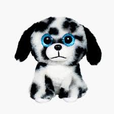 Luvu Cuddles The Dog Plush Toy black and white 18cm