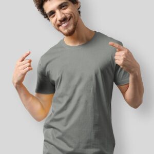 Beyoung Space Grey Men Plain TShirt Size 5XL