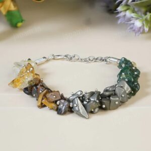 JAPAN Money Magnet Splash Bracelet with Pyrite Tiger Eye Citrine Aventurine Beads