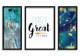 Saf Paintings Motivational Quotes Modern Art Black Frame Painting For Wall Decoration