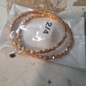 Womens Gold Plated Bangles Set Of 2 Size 2 Point 4