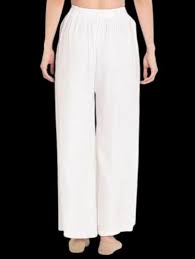 White Colour Palazzo For Women Size L