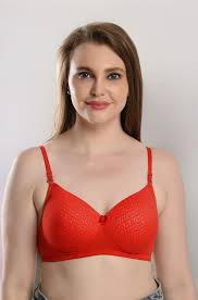 Red Colour Padded Bra For Women Size 30