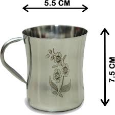 Stainless Steel Stainless Steel Tea Coffee Milk 100Ml Cup Pack Of 3