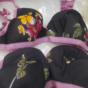 Womens Padded Printed Bra Size 32 Pack Of 2 Black
