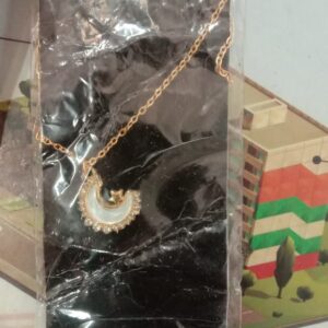 Silver Half Moon Golden Chain Pendant For Women