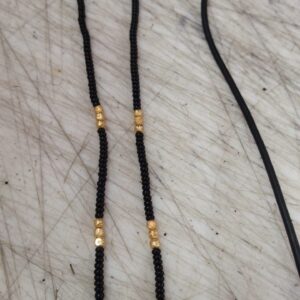 Black And Golden Moti Designer Mangalsutra For Women
