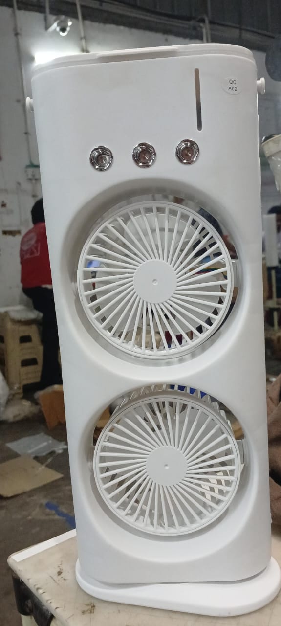 Exquisite DoubleEnded Spray Fan Portable Air Cooler With Lamp For Table And 360 Rotation Mist Fan With Lights Usb Air Cooler White
