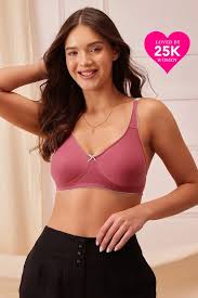 Dull Pink Color Non Padded Full Coverage Bra For Women Size 34