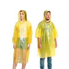 Plastic Disposable Rain Coat For Unisex 10 Pcs Size S