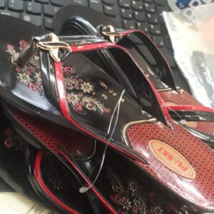 Girls Slippers Red With Black Size 3 Pack Of 2