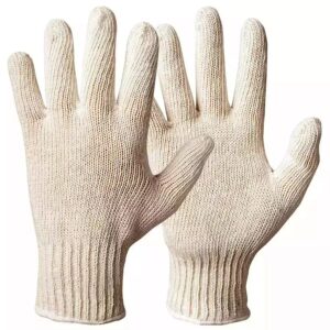 Cotton White Knitted Gloves For Safety Pack Of 8 Pair