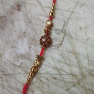 Red And Brown Color Flower Designer Rakhi