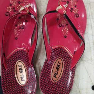 Red T Strap Sandals Slippers For Women Size 2 Set Of 2 Pairs