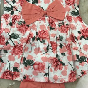 Girls Floral Print Sleeveless Pink Frock Girls White And Pitch Poppy Floral Print Dress Flared Frock Size 912