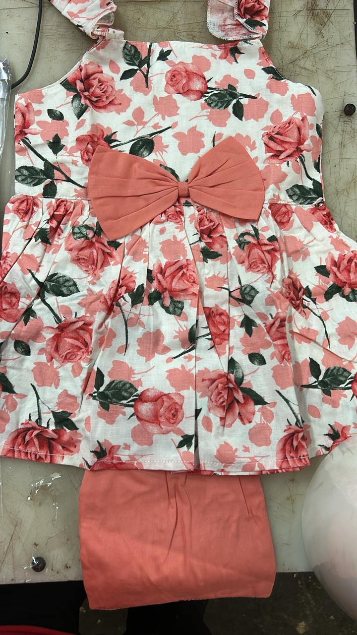 Girls Floral Print Sleeveless Pink Frock Girls White And Pitch Poppy Floral Print Dress Flared Frock Size 912