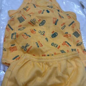 New Born Baby Dress Set Yellow Color