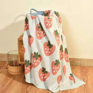 Mi Arcus Fruits Print Premium Cotton Soft Blanket For 26 Y 160X100 Cm Sea Green