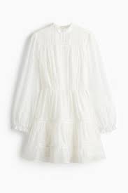 HM LadderLaceDetail Dress Off White Color Size M