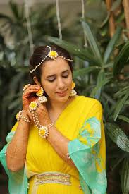 Haldi Flower Jewellery For Women Yellow