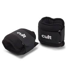 Cult Ankle Weights 2Kg X 2 Black Adjustable Wrist Ankle Weight Bands For Men Women