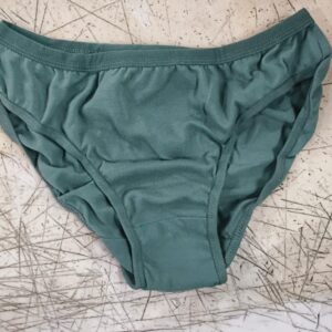 Women Daily Wear Mid Rise Plain Green Panty M