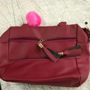 Women Meroon Colour With Zipper Shoulder Bag