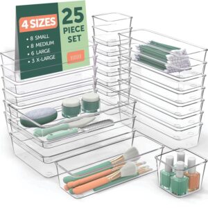 Multiple Drawer Organizer 25 Pcs Clear Plastic Drawer