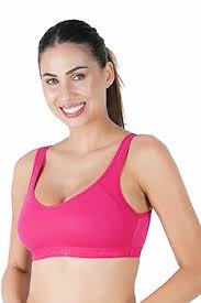 BSoft Cotton Medium Impact Sports Bra For Women Pink Colour Size 32