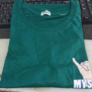 Green Colour T Shirt For Men Half Sleeve Size M