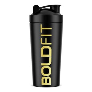 Boldfit Steel Shaker Bottle 700 Ml Black