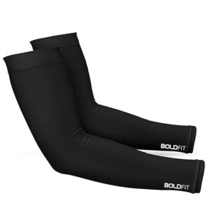 Boldfit Arm Sleeves For Men Women Uv Sun Protection Hand Cover Sleeves Black Color