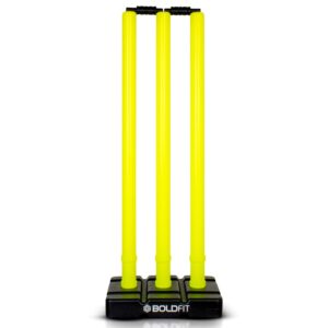 Boldfit Cricket Stumps With Stand Cricket Kit Plastic Green Color