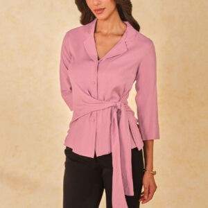 A N D Blushing Pink Rayon Blend Shirt Size 18